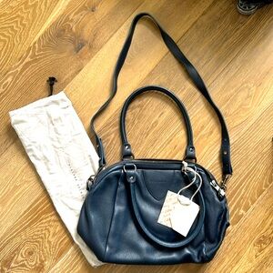 Status Anxiety navy bag, pebble leather. Brand new.